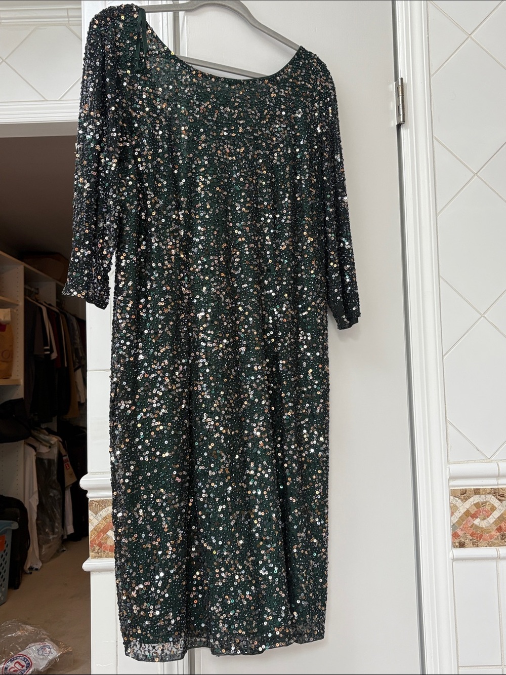 Pisarro Nights Emerald Green Sequin Cocktail Dress - worn once